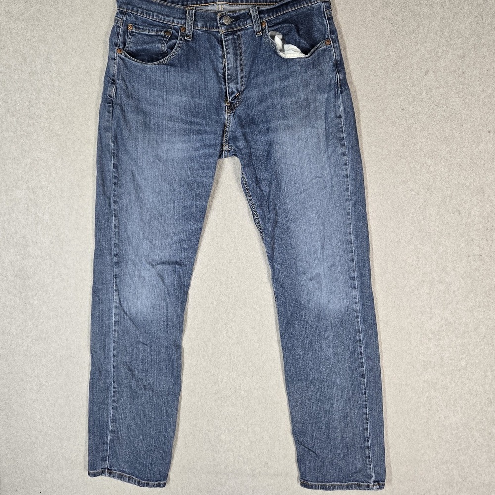 Levi's 505 Men Jeans 33X34 Blue Denim Regular Fit Straight Leg 31.5"